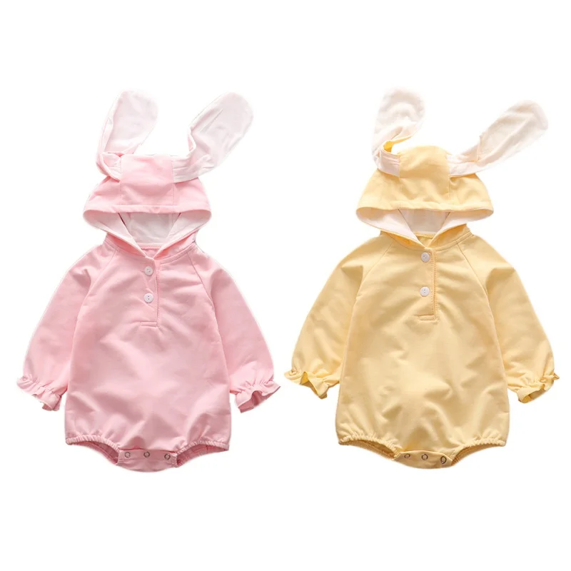 

Infant Baby Long Sleeve Hooded Design Rompers Kids Girls Boys Jumpsuit Newborn Romper Clothes