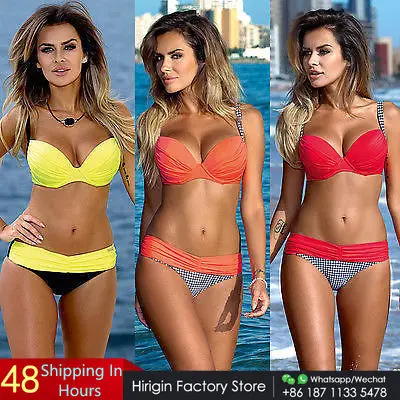 2017 сексуальный женский купальник летний бандажный комплект бикини с чашками