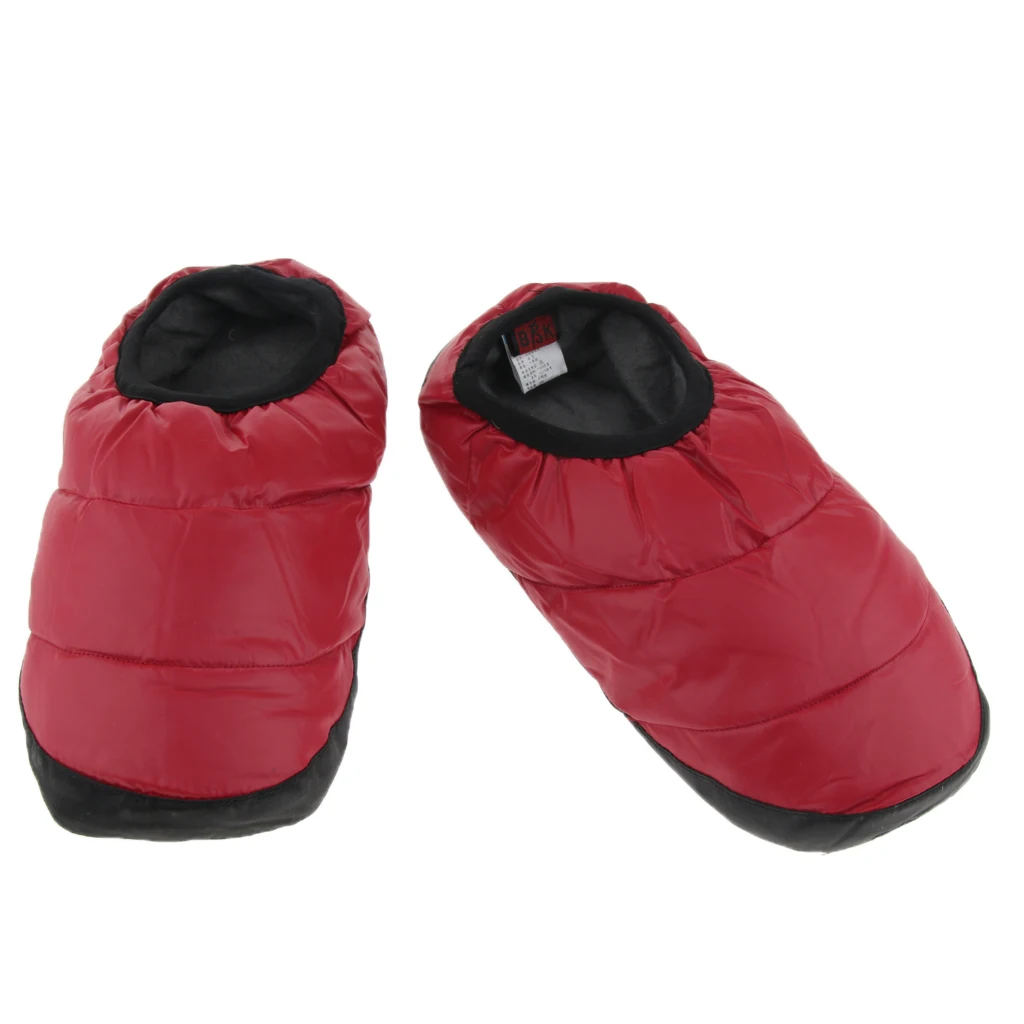 Slip on Duck Down Camping Slipper Unisex Winter Warm Non-slip Home Booties Waterproof Down Slipper