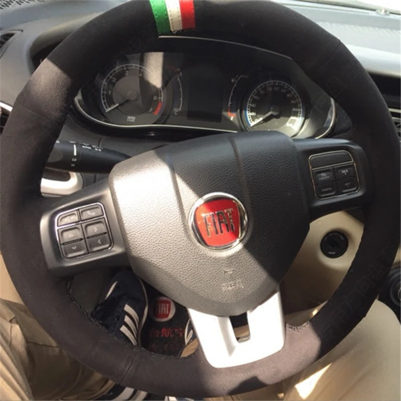 

DIY for Fiat Feixiang Zhiyue / Feiyue / DODGE / coolway suede hand sewn steering wheel cover
