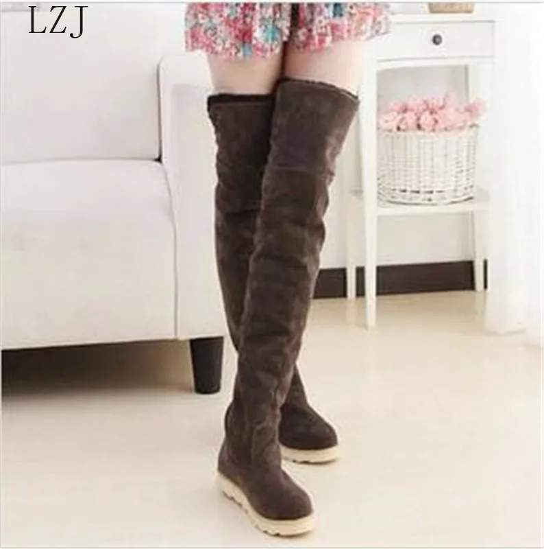 Thigh High Boots Female Winter Boots Women keep warm Over the Knee Boots Flat Stretch Sexy Fashion Shoes New Riding Boots