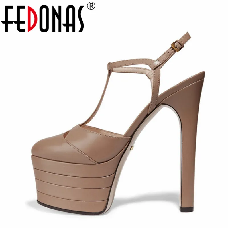 Women Pumps Sandals Platforms Wedding-Shoes FEDONAS High-Heels Party Sexy Ultra