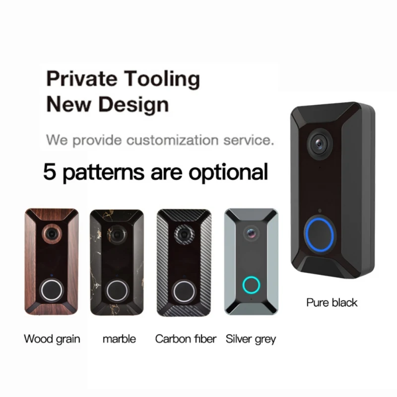 Ceny V6 bezprzewodowy dzwonek do drzwi inteligentny bezprzewodowy 720P kamera wideo pamięci masowej w chmurze dzwonek do drzwi kamera wodoodporna bezpieczeństwa w domu dom dzwonek szary