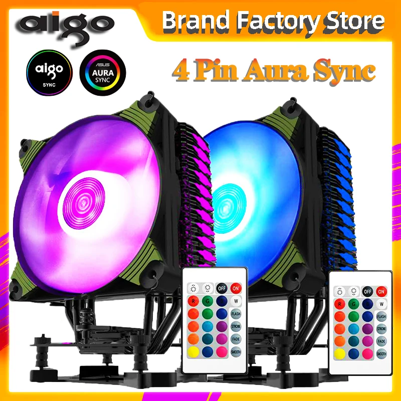 Aigo ледяной K4 Процессор охладитель TDP 300W 4 теплопроводов холодильник 4pin PWM RGB 120mm