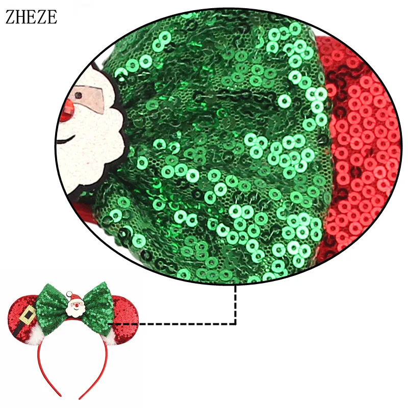 Nieuwe Weihnachten Maus Ohren Stirnband Für Mädchen Frauen Haarband Santa Claus Festival Party DIY Haar Zubehör Großhandel – Detail 12