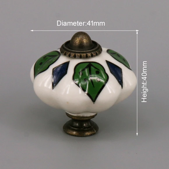 One Piece Vintage Ceramic Door Knobs for Cabinet Drawer, Closet Cupboard Wardrobe  furniture door  Pull Handle CHK09