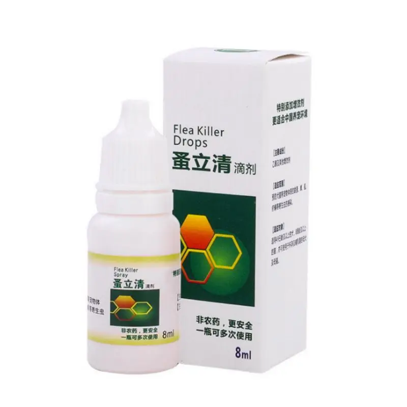Pulga y garrapata para perros y gatos, insecticida antipulgas, removedor de piojos e insectos, suministros líquidos para mascotas, 8ml