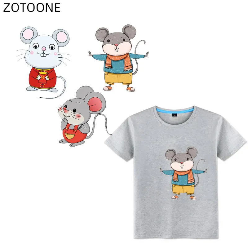 

ZOTOONE Iron on Animal Patch Cute Mouse Patches for Clothes Sticker for Kids Heat Transfers Applications DIY Vinyl Appliques G