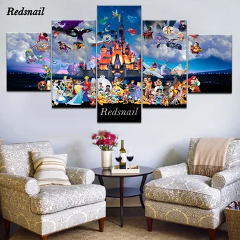

Large Mouse Castle Cartoon 5 Pieces diy diamond painting Full Diamond embroidery mosaic Drill Home Decor puzzle Azure Sky MM082