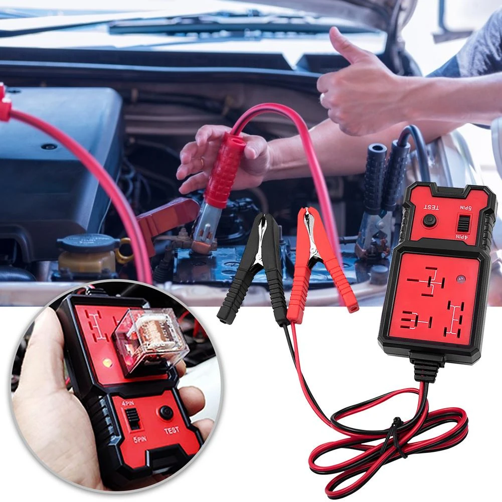 Durable 12V Electronic Car Battery Checker Tool Premium Portable Fast Automotive Relay Tester