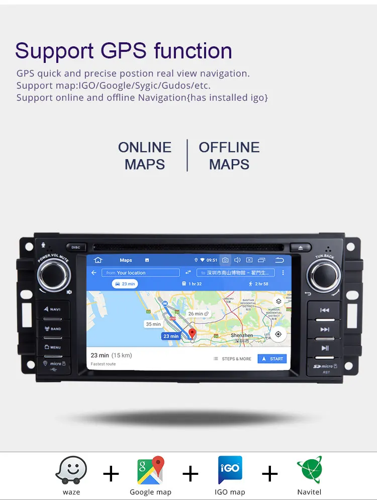 Sale TOPBSNA Car DVD Player Android 9.0 For Jeep Wrangler Compass Grand Cherokee Commander Dodge WIFI 1 Din Car Radio Stereo headunit 5