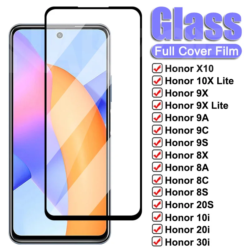 Защитное стекло 999D для Honor 10X 9X Lite 9A 9C 9S закаленное защиты экрана X10 8X 8A 8C 8S 20S 30S 10i 20i