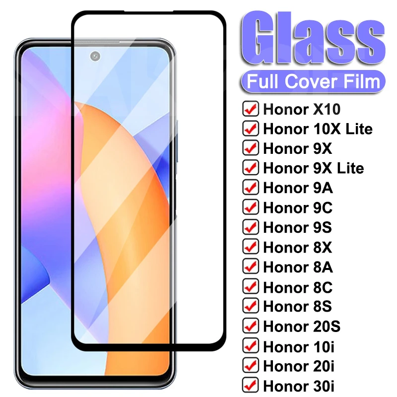 mobile protector 999D Protective Glass For Honor 10X 9X Lite 9A 9C 9S Tempered Screen Protector Honor X10 8X 8A 8C 8S 20S 30S 10i 20i 30i Glass mobile protector