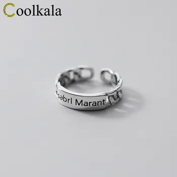 

Coolkala female Thai silver letter chain food ring opening adjustable bracelet
