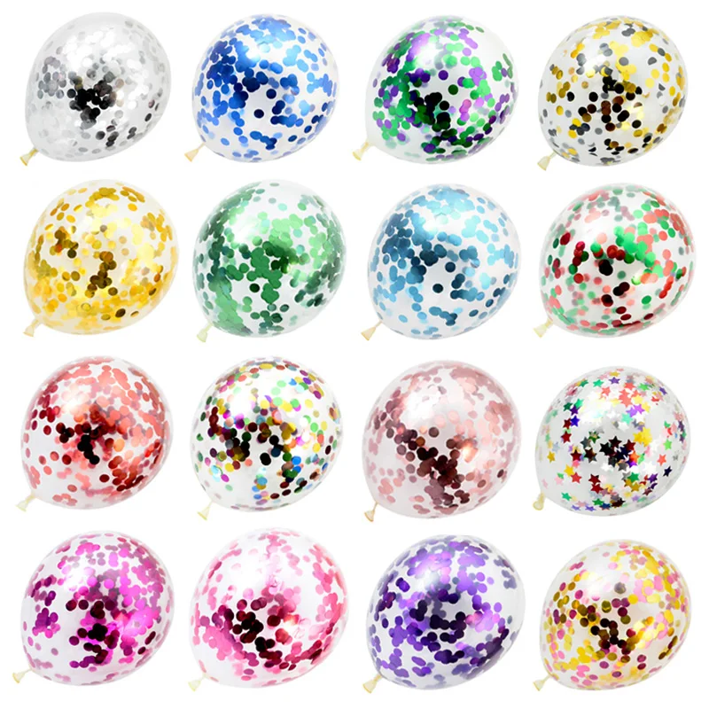 Globos de látex de confeti mixto, 10 Uds., 12 pulgadas, para fiesta de cumpleaños, boda, Navidad, decoración del hogar, Globos de aire para Baby Shower