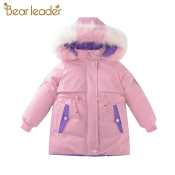 

Bear Leader Teenagers Girls Fashion Winter Down Parkas Hoodied Thick Kids Jackets Long Sleeve Warm Outerwear Cute Snowsuits