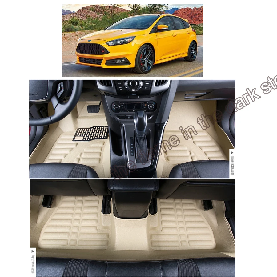 lsrtw2017 auto accessories leather car floor mats for ford focus Mk 3 2011 2012 2013 2014 2015 2016 2017 2018 rug carpet cover | Автомобили