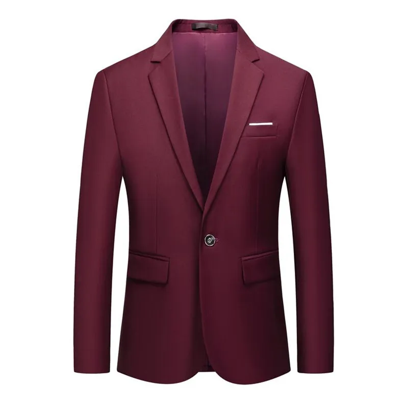 Wine red WIPU качественные Брендовые мужские спортивные пиджаки осенние мужские смокинги для торжественных случаев пальто мужские деловые блейзеры на заказ - Цвет: Wine red
