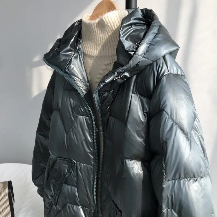 Mooirue осень зима корейский Харадзюку пуховик пальто свободный легкомысленный Длинный Сплошной Цвет Fit Верхняя одежда Пальто с капюшоном