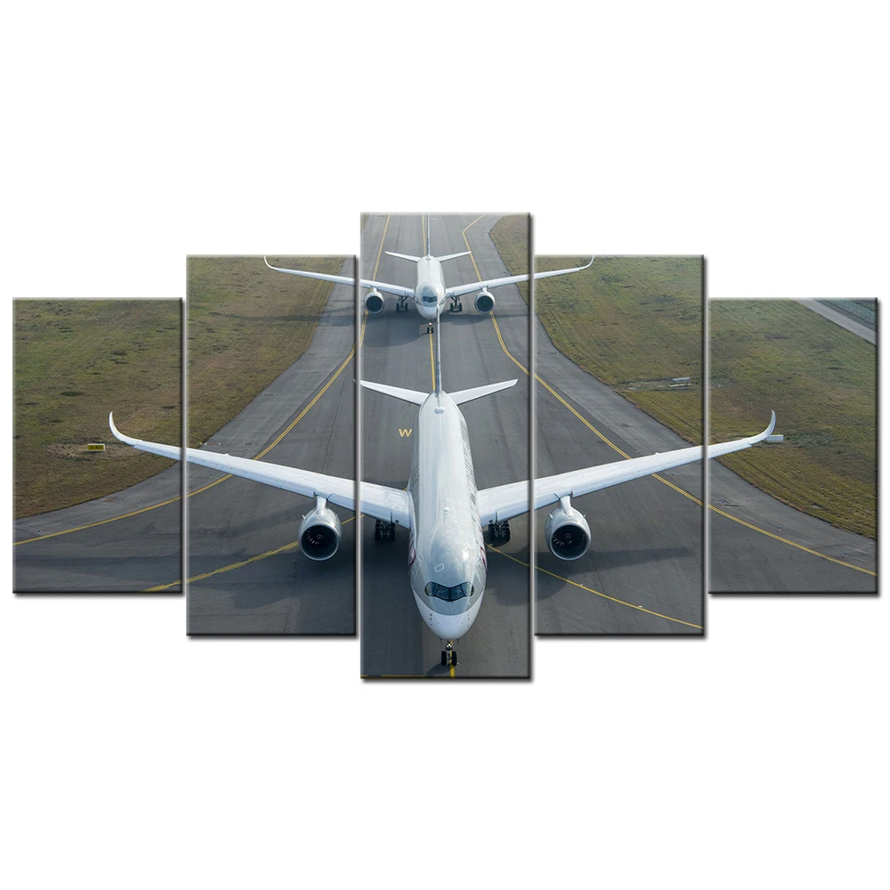 

Картины на холсте с изображением самолета, аэробус A350, 5 шт.