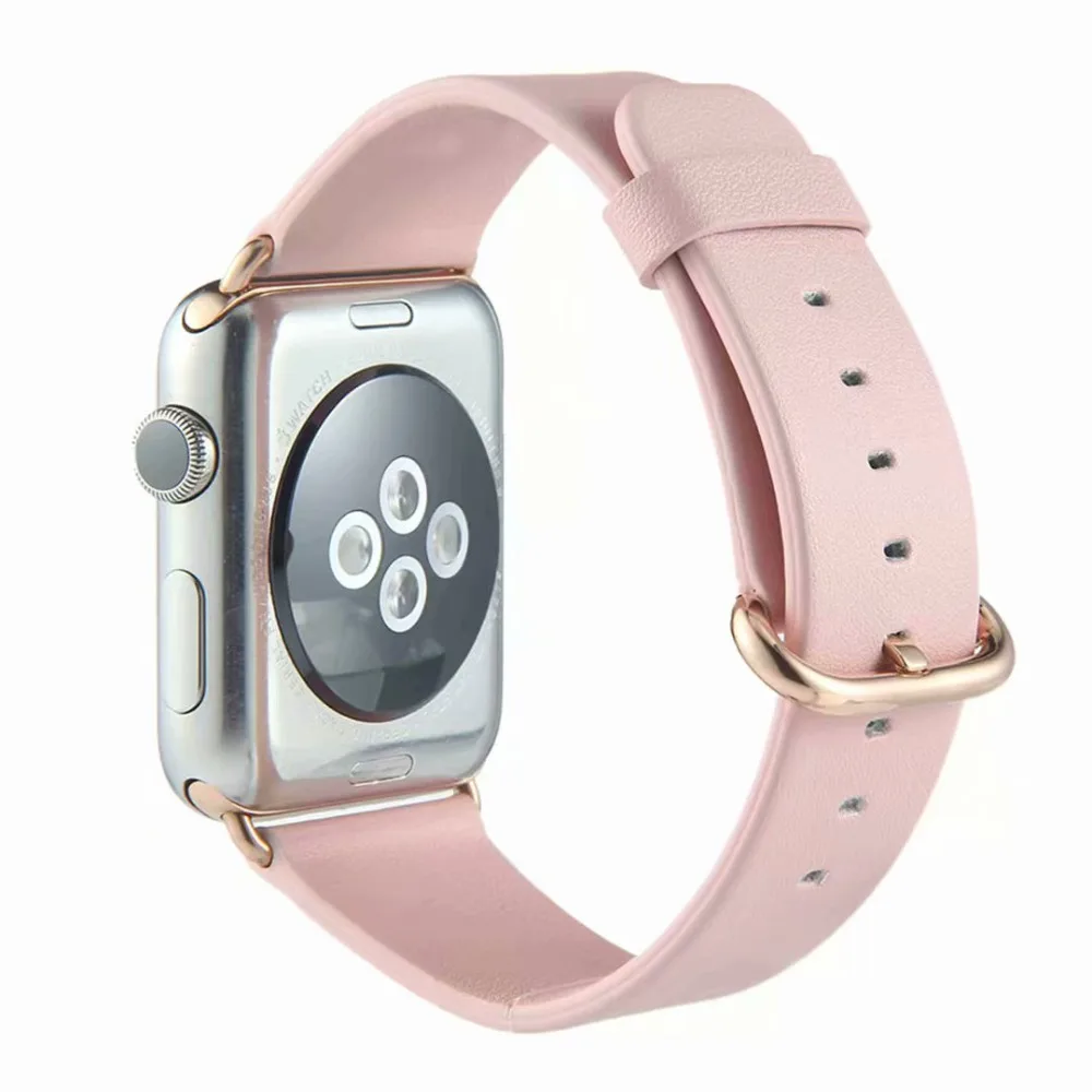 Высокое качество 40 мм 44 наручный браслет ремешок из натуральной кожи для Apple Watch 38