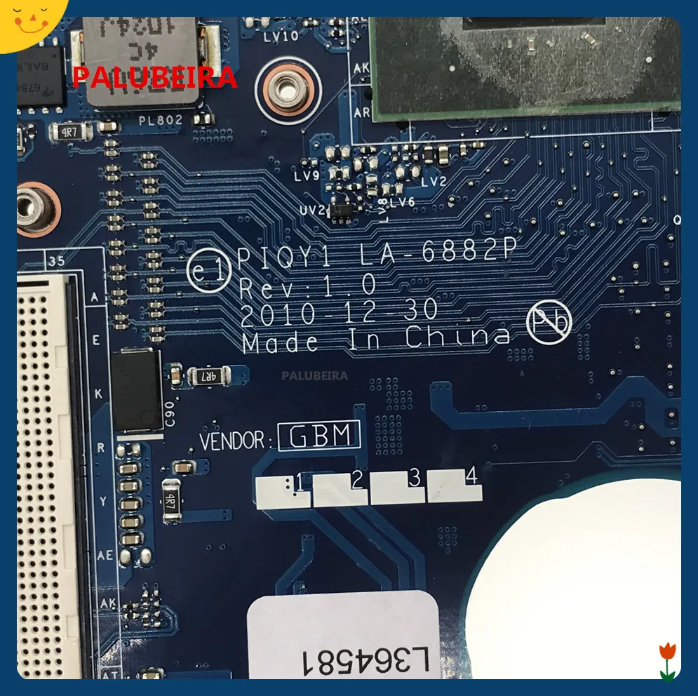 PIQY1 LA-6882P Y570 материнская плата для ноутбука lenovo Y570 материнская плата GeForce GT555M протестирована