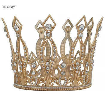 

New Luxury Wedding Crown Luxury Gold Silver Color Tiaras and Crowns with Rhinestones Arabic Hair Jewelry Princess Crown