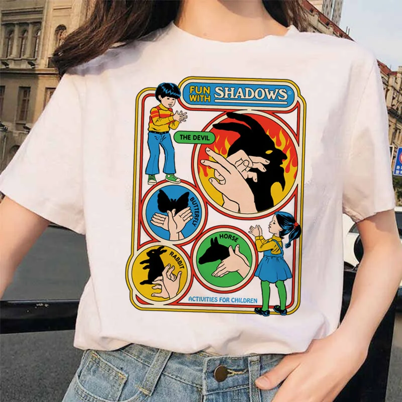

New Harajuku Female Satan Tshirt Print Short Sleeve Tops Tees Demon Death Scary Evil Satanism basic white T-shirt Women Clothing