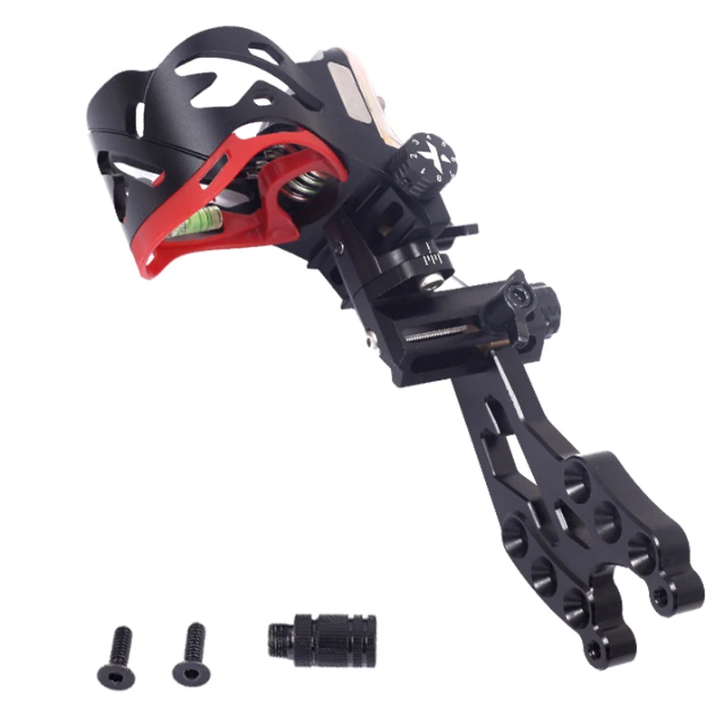 

High Quality Archery Compound Bow Sight 5 Pin 0.019in Micro Adjustable 2in HD Fiber Guard Easy Installation
