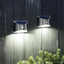 2Pcs LED Edelstahl Solar Wand Licht Outdoor Garten Zaun Lampe Landschaft Gehweg Terrasse Wasser-proof Lichter