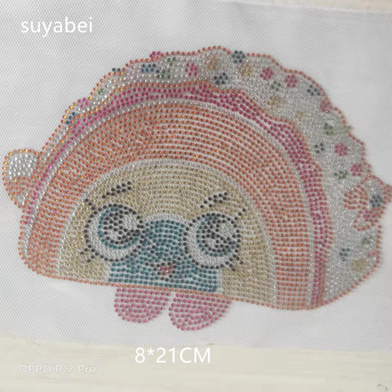

Rainbow sticker patch hot fix rhinestone transfer motifs designs iron on transfer fixing rhinestones for shirt