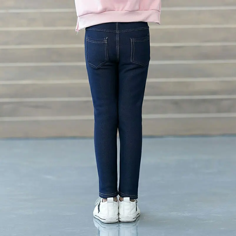 Новые зимние узкие брюки для девочек от 4 до 12 лет Детские теплые брюки детские вельветовые джинсы Верхняя одежда для девочек длинные штаны одежда для малышей