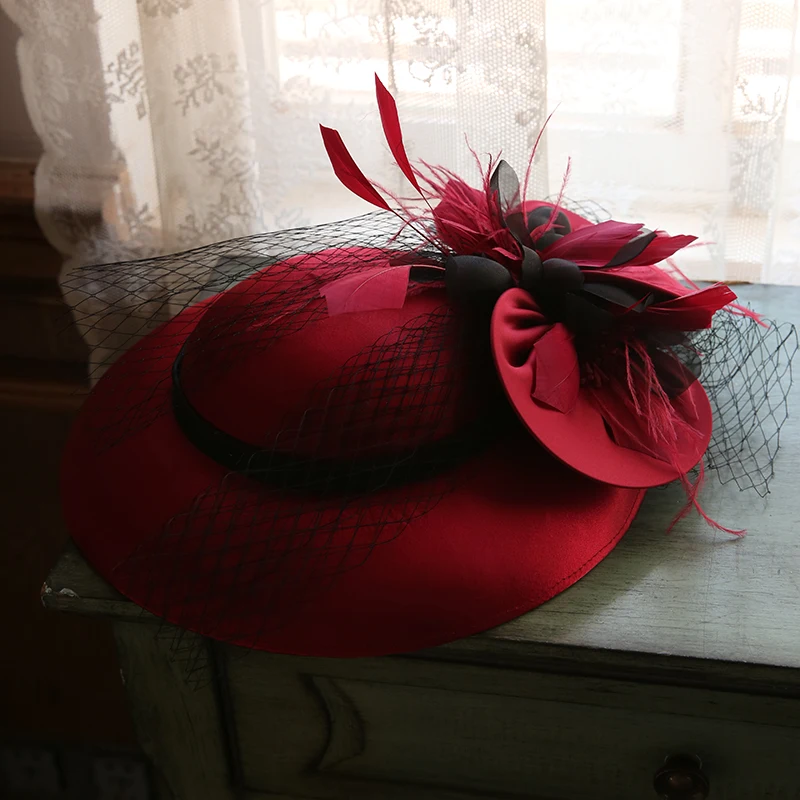 maroon wedding hat