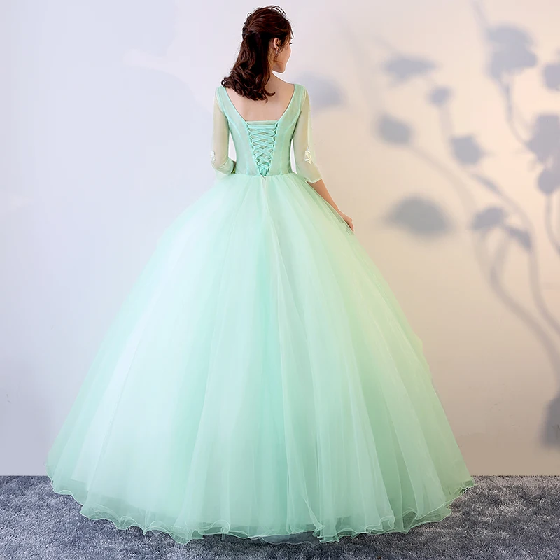 Vestidos Quinceanera 15 Anos бальные Платья пышные платья новое платье для выпускного вечера с аппликацией для вечерние платья с v-образным вырезом Vestido 0004