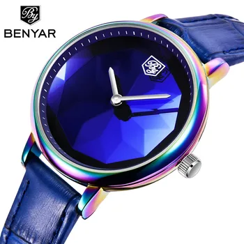 

BENYAR Fashion Colorful Women Watch Ladies Leather Diamond Quartz Wrist Watch for Women reloj mujer montre femme