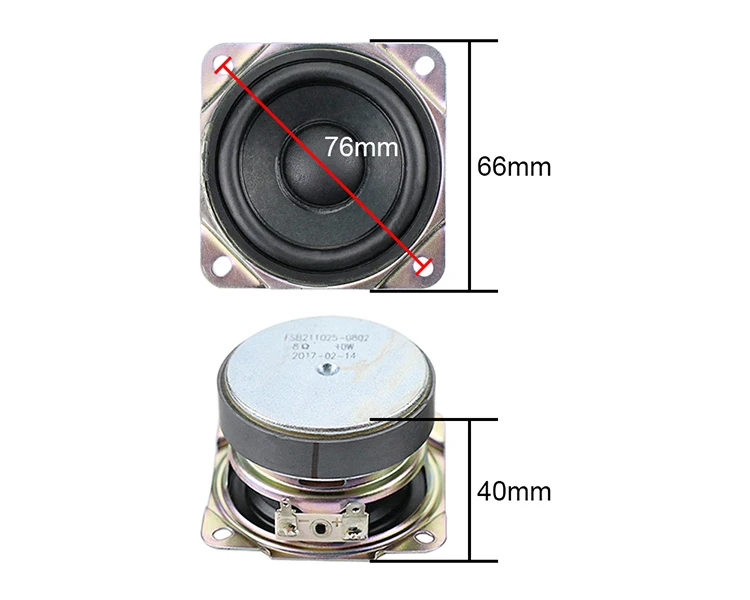 2PCS GHXAMP 2.5 Inch 66mm Full Range Speakers 8ohm 10W DIY Paper Basin rubber edge For PLOK Audio