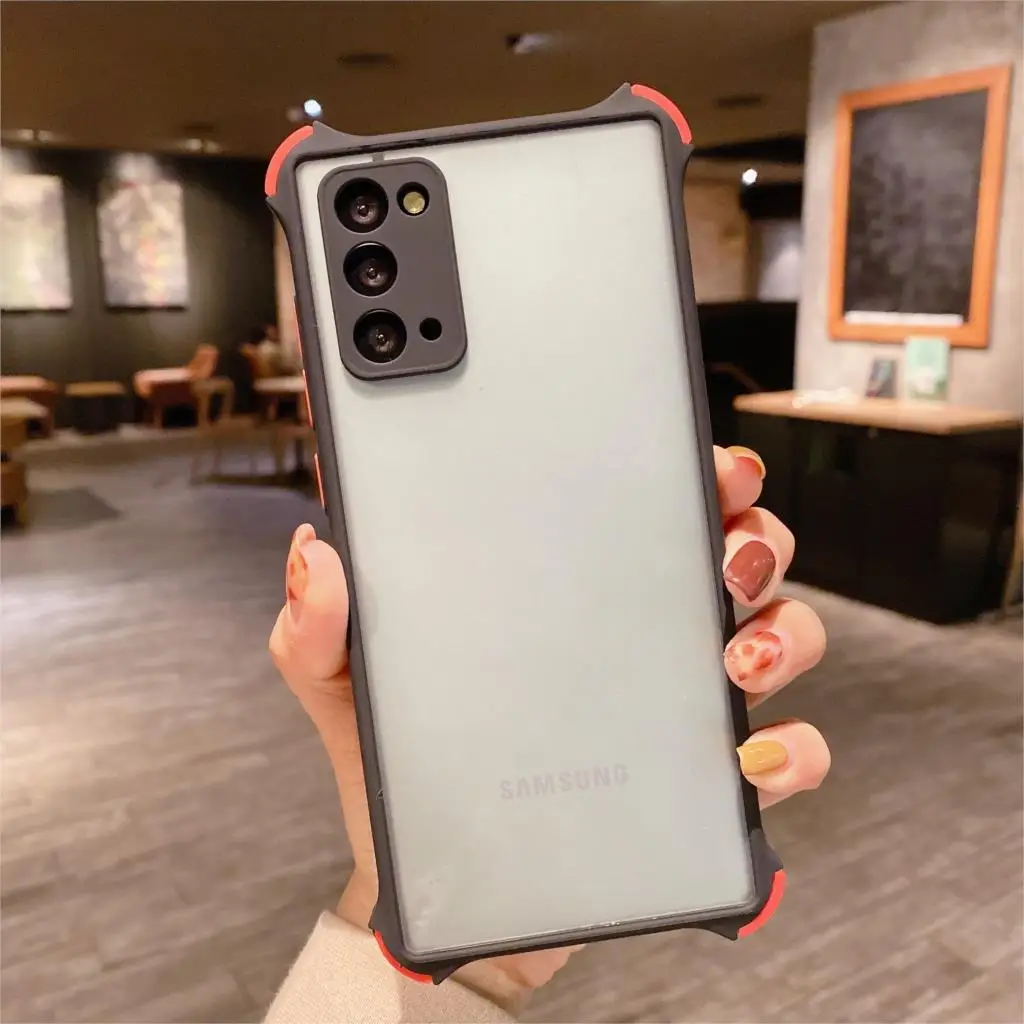 Shockproof Armor Matte Back Cover For Samsung Galaxy M02s M31s M01s Translucent Anti-Fall Soft Candy Color Phone Case kawaii samsung phone cases Cases For Samsung