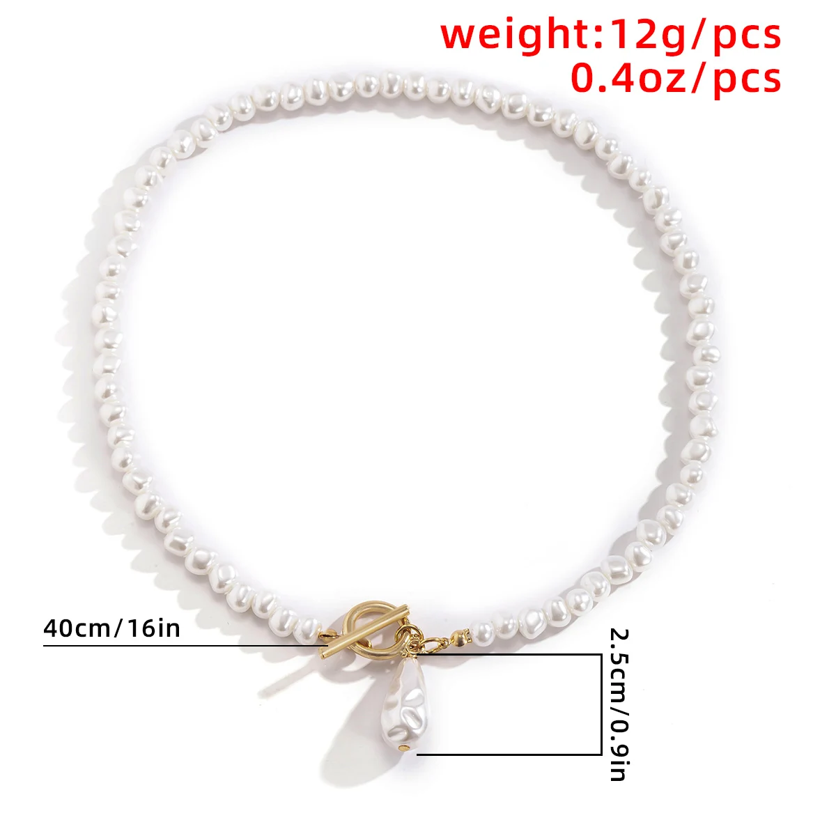 Lacteo Bohemian Teardrop-Shaped Imitation Pearls Pendant Necklace For Women Hip Hop Pearl Chain Choker Necklace Jewelry Gifts