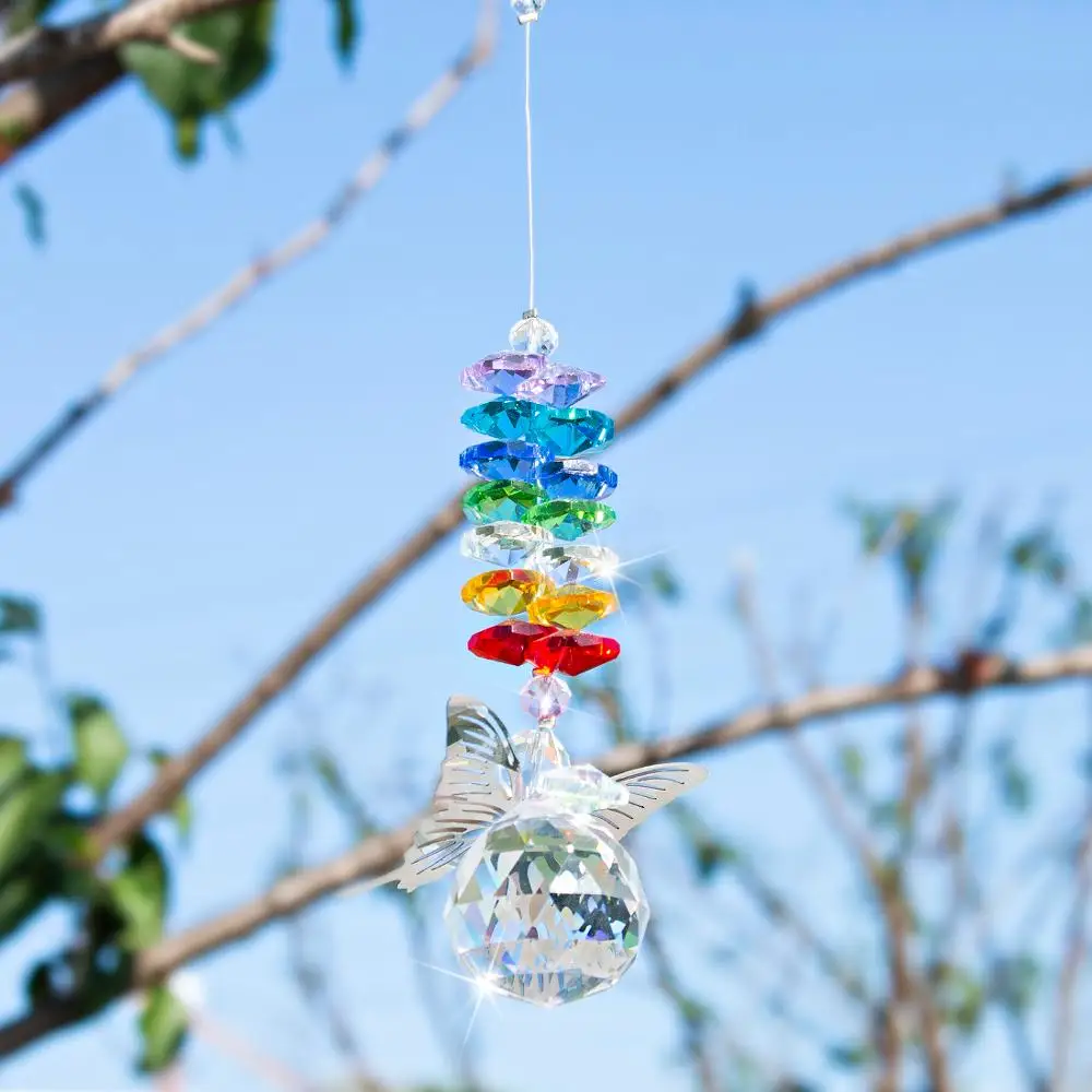 H& D Ручной Работы Хрустальный шар Призма Suncatcher Свадебные сувениры коллекция Радуга производитель бабочка висячие украшения для домашнего окна