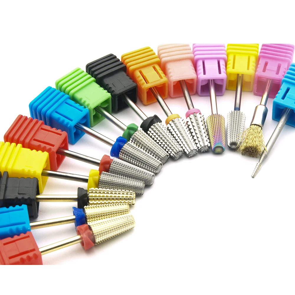 PRO 100% Tungsten steel 5 in 1 Left Right Hand Carbide Nail Drill Bits Nails Electric Drill Manicure  DENTAL LAB Burs Dropship