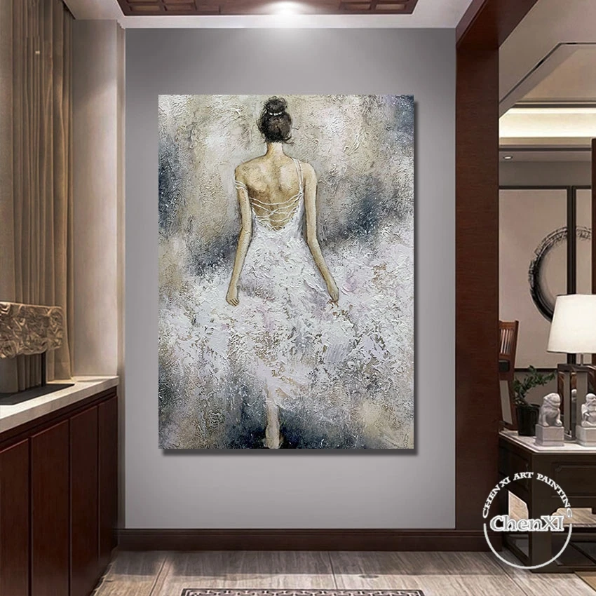 

The Ballet Girl Stood On One Foot Wall Art Paintings Handpainted Oil Painting On Canvas Sleeping Room Decoration Unframed
