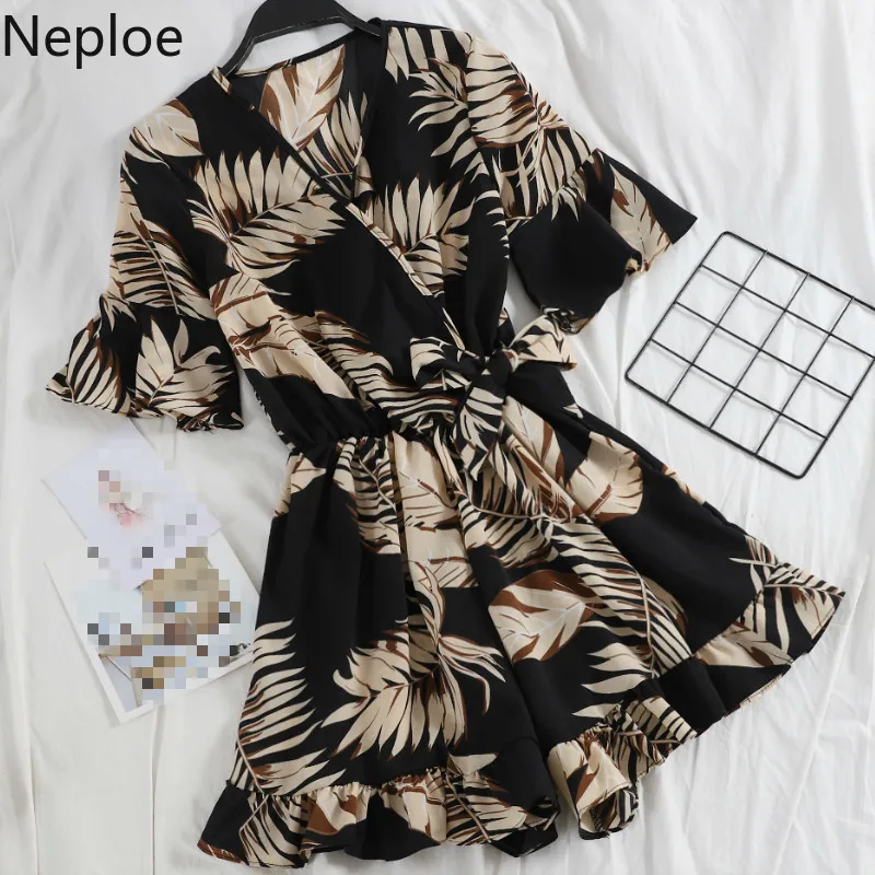 Женские комбинезоны с цветочным принтом Neploe Boho шифоновые боди v образным вырезом