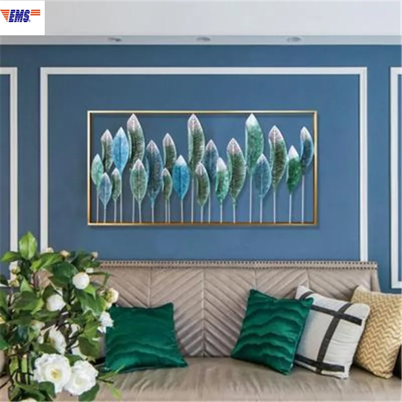 

Metal Leaves Iron Art Wall Accessories Chinese Style Living Room Sofa Background Wall Art Hangings Decorations X2665