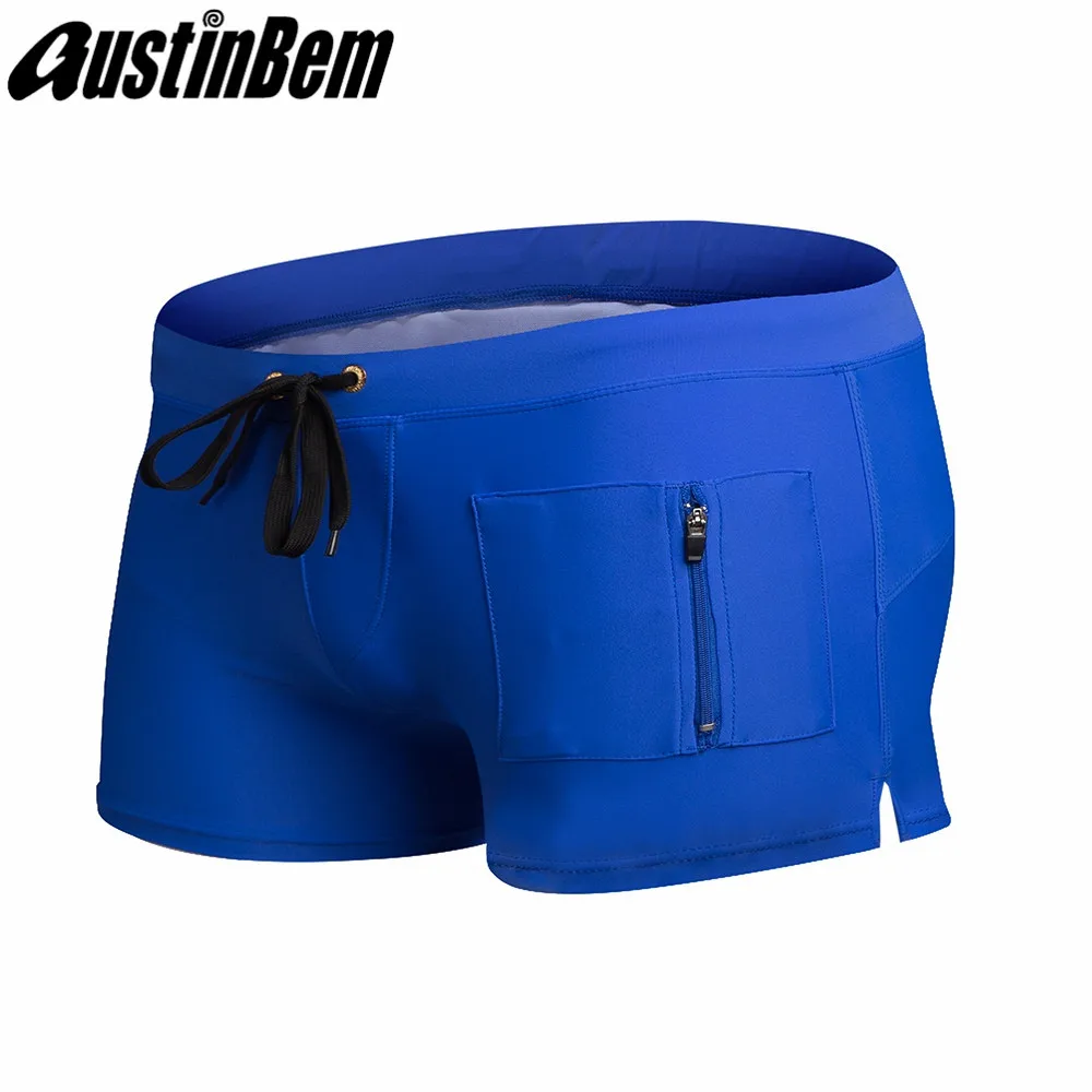 Купальные костюмы AUSTINBEM для пляжа, мужские купальные шорты для мальчиков, шорты с карманами на молнии, De Bain Homme, плавки для купания - Цвет: 02