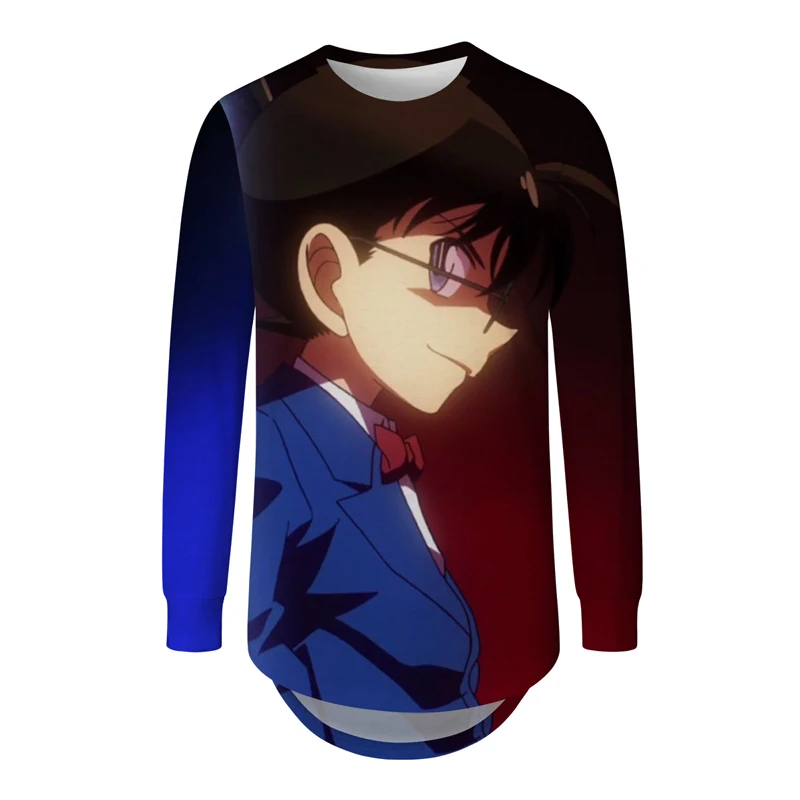 3D Detective Conan мужские футболки модные повседневные Аниме с длинным рукавом японский