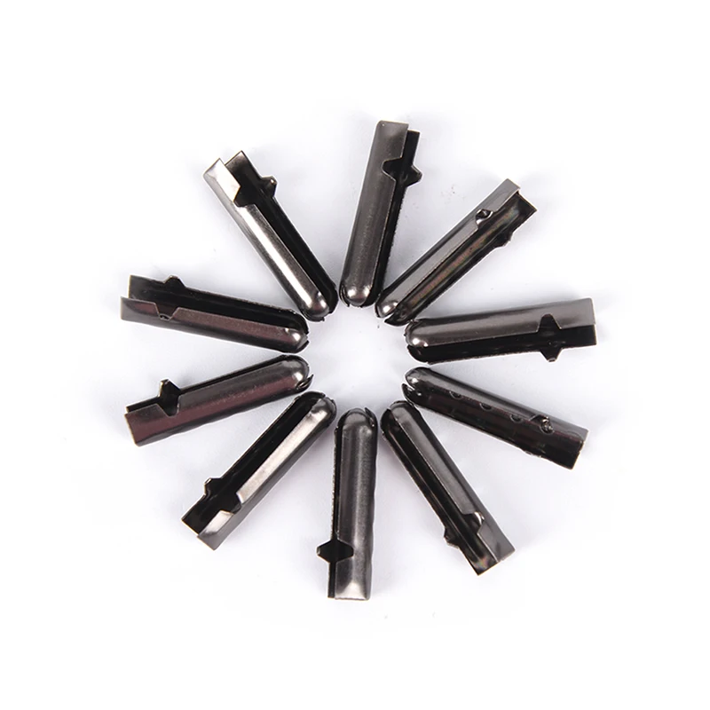 gun color 10 шт Металлические аглеты DIY шнурки ремонт обуви шнурки наконечники Замена конец - Цвет: gun color