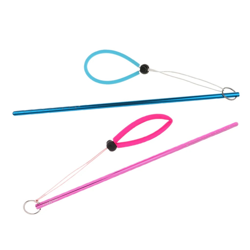 2 Pieces Scuba Diving Aluminium Alloy Tank Banger Reef Aqua Tickle Stick Lobster Pointer, Blue & Pink
