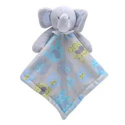 Мягкое плюшевое моющееся полотенце без запаха для младенцев Успокаивающая игрушка защитное покрывало милый слон слюнявчик мягкий
