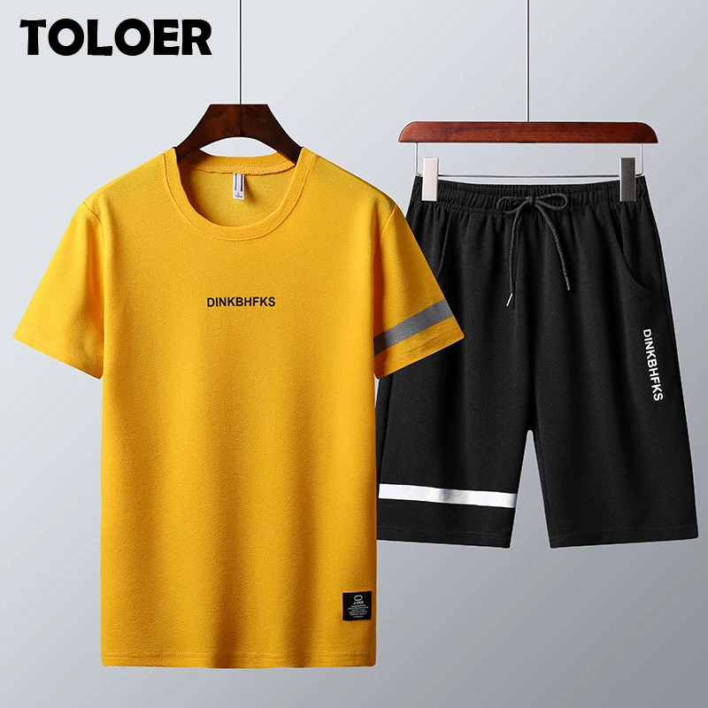 Shorts-Sets Tracksuits T-Shirt Printed Polyester Fashioin Mens Summer Bermuda Masculina-Board