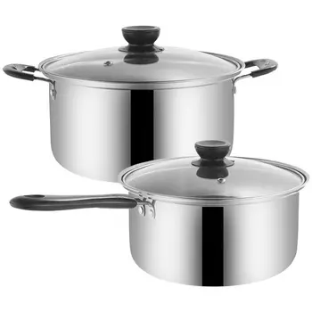 

Stainless Steel Milk Pot Soup Pot Milk Pot Food Supplement Non-stick Pot Household Hot Pot Cooker Gas Universal Pot Kitchen Pots